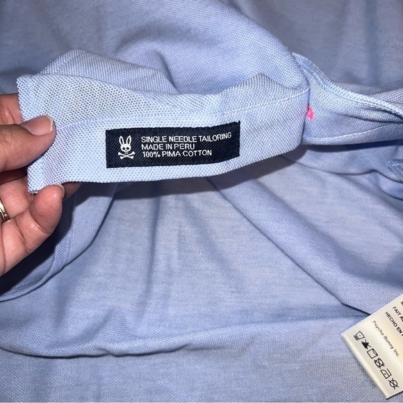 Psycho Bunny Men's Astor Long Sleeve Pima Cotton Pique Button Shirt Sz S Casual - Picture 11 of 13